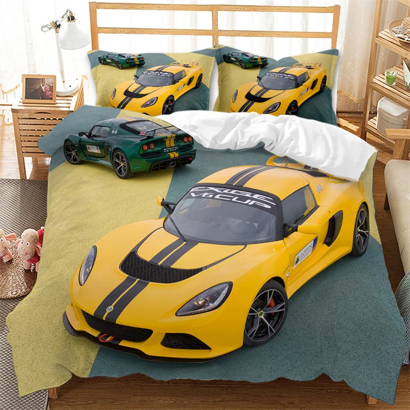 

Home Textile Luxury 3D Sports Car Print 2/3Pcs Kids Adult Duvet Cover Pillowcase Bedding Set Single Queen and King AU/EU/US Size