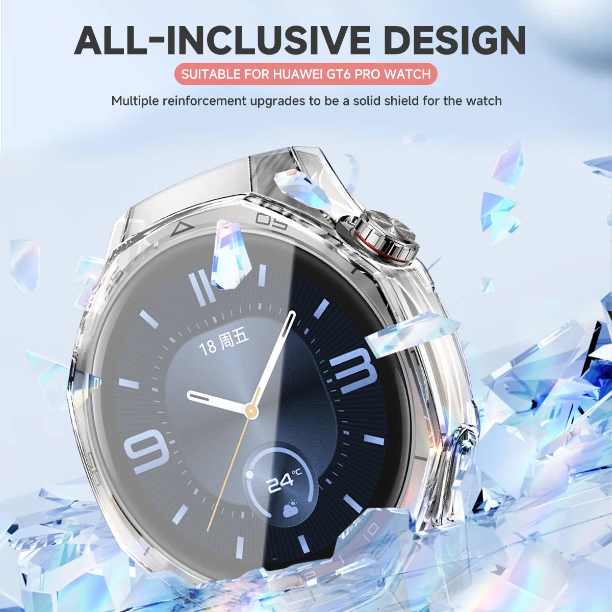 Premium TPU Protective Case with Screen Protector for Smartwatch - Soft Shell Bumper Cover