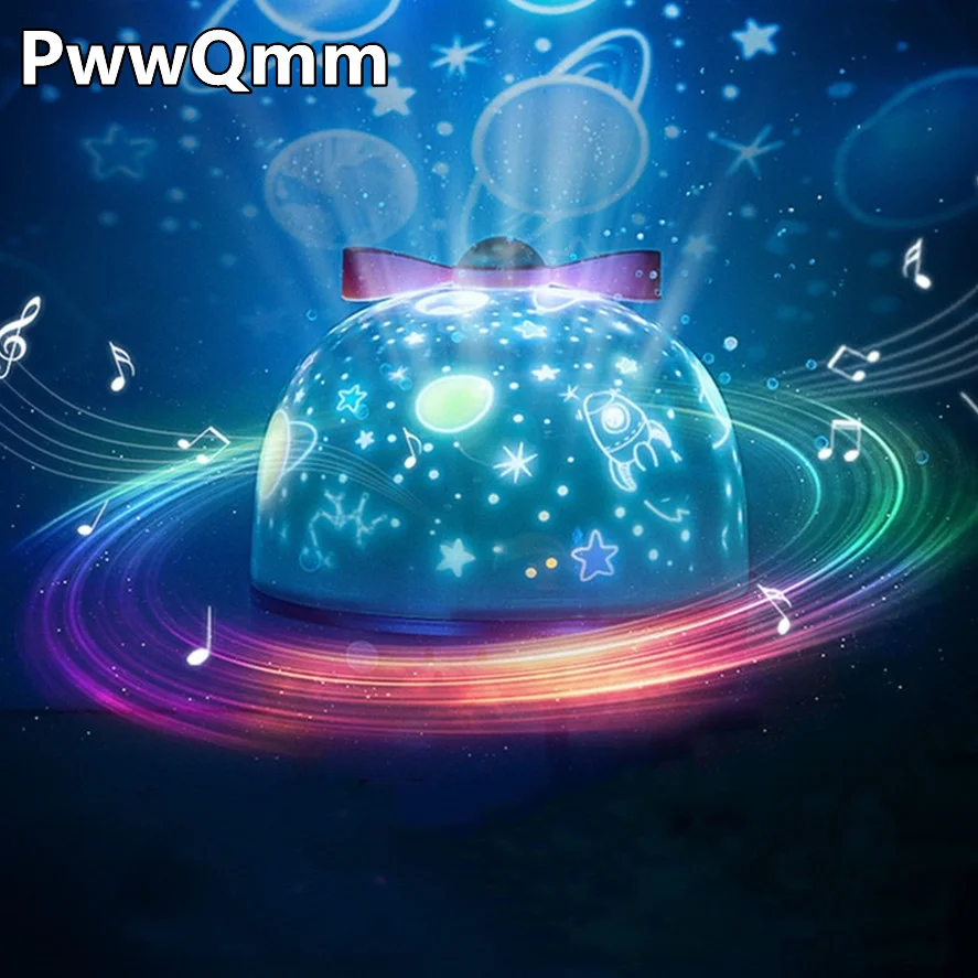 

PwwQmm Night Lamp Bluetooth Projector Starry Sky Night Light Projector Bedroom Decor Rotating Music Children's Night Light Gift