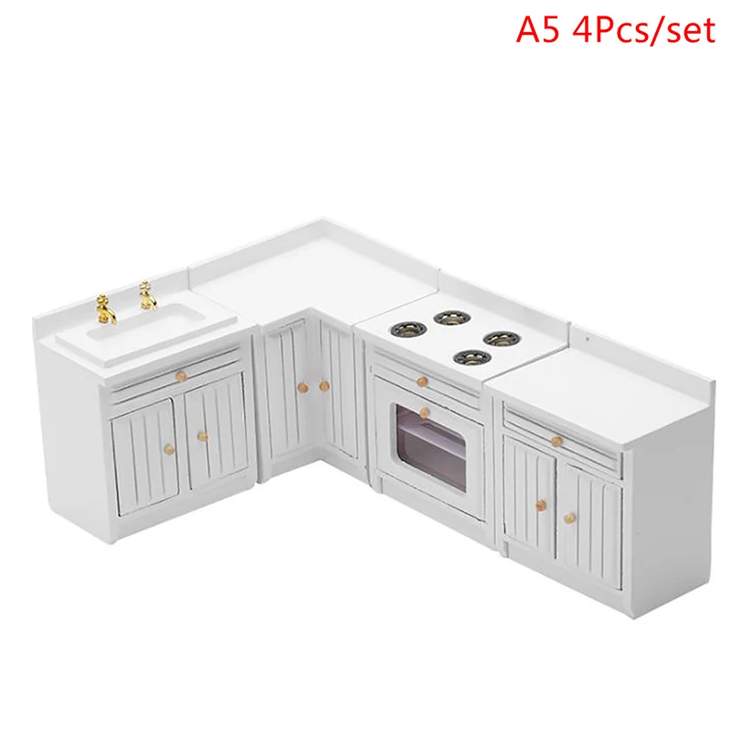 Ensemble De Meubles De Cuisine Pour Maison De Poupée – échelle 1:12, Miniature En Bois, Neuf