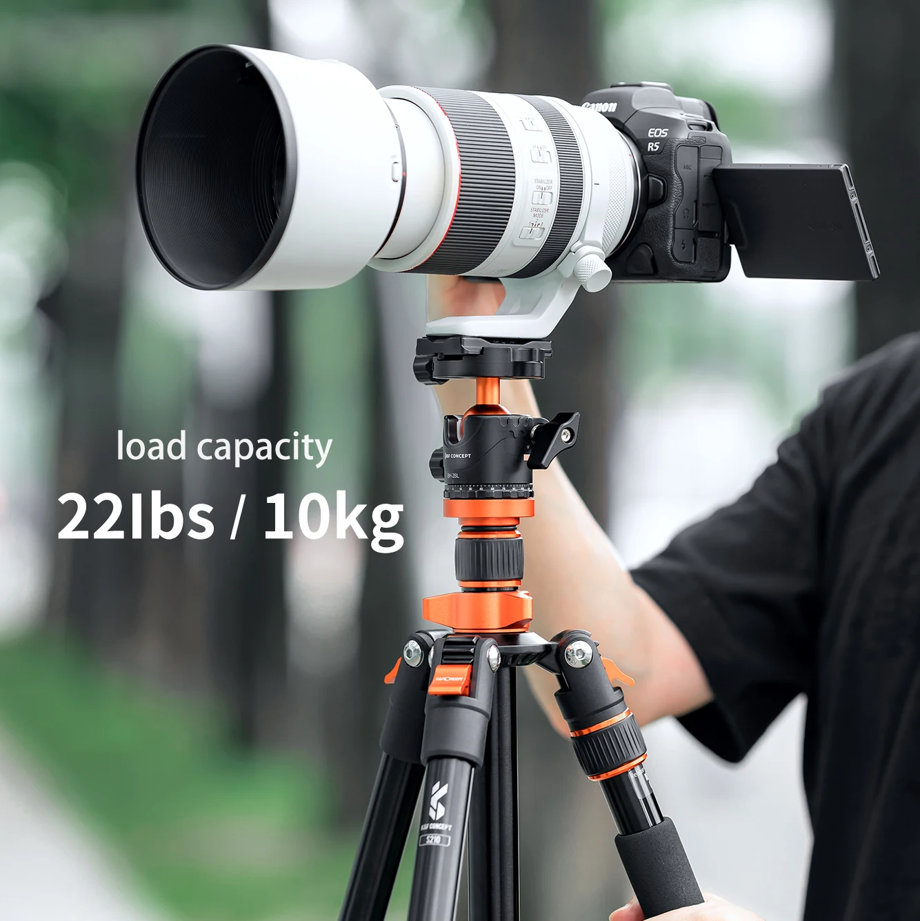 K&F Concept Metal Tripod Ball Head 360&deg; Rotating Panoramic with 1/4 inch Quick Release Plate Bubble for Tripod Monopod Camera