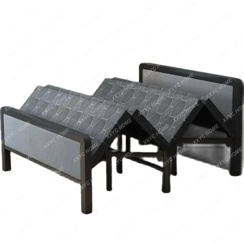 Folding Bed Double Home Simple Rental House Noon Break Bed Office Single Nap Hard-Based Bedroom Sets Beds