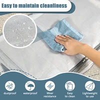 4/8 Pcs Underbed Storage Bags with Lid Large Capacity Quilt Clothes Storage Bag Foldable with Handle Clear Moisture Dust Proof 2