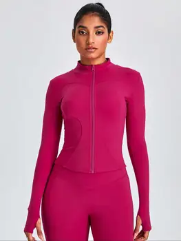 Alternative view of “Camille” Enticing Zippered Jacket and High Waist Leggings Activewear Set