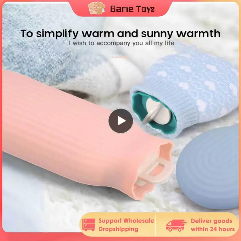 Silicone Winter Hot Water Bottle Student Portable Hand Warmer Can Be Microwave Heated Explosion-proof Children Care Solid Color
