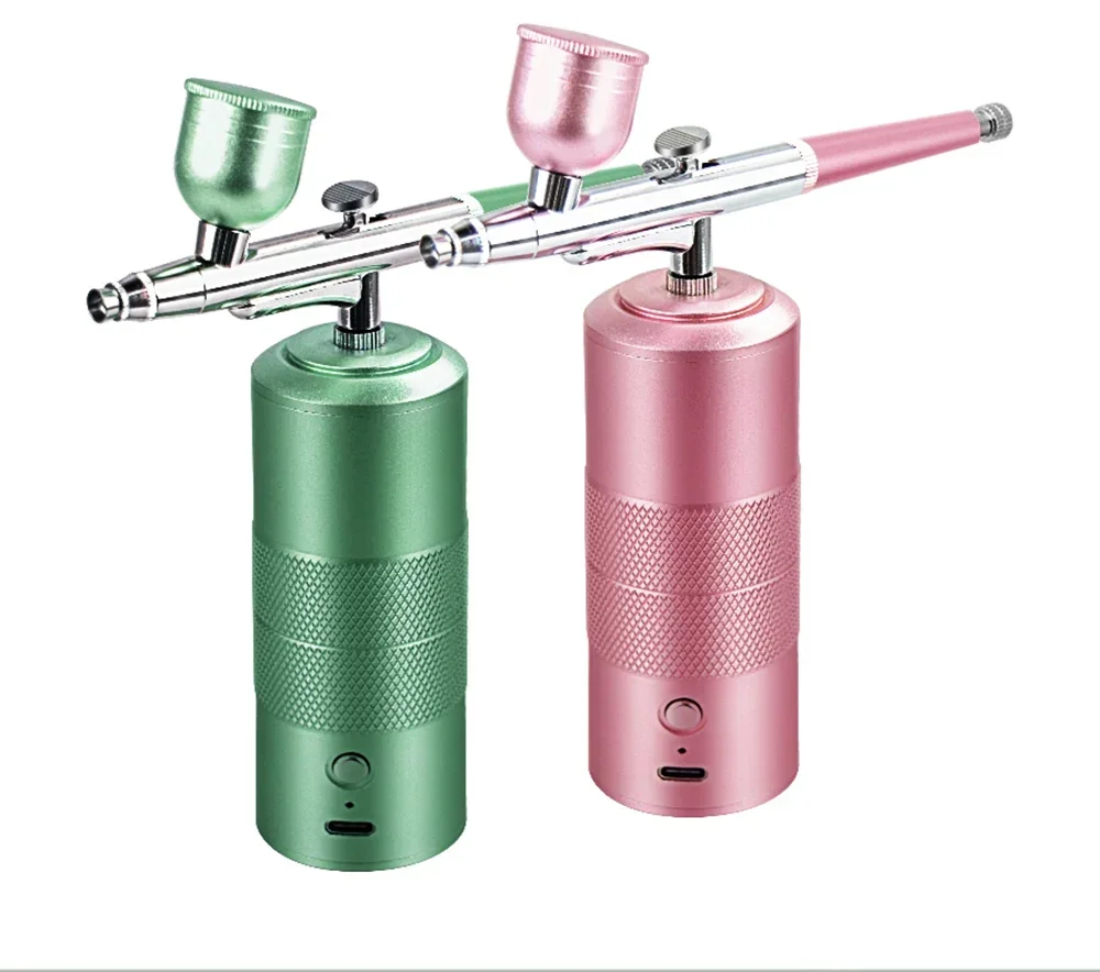 Airbrush Portable Mini Nail Air Brush Compressor Kit for Art Manicure Craft Pastry Model Paint Moisturizing Nano Sprayer Gun