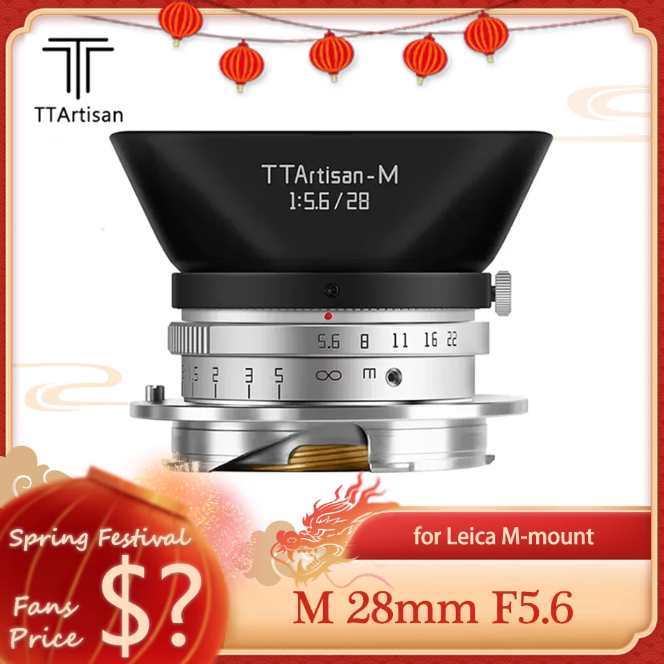 

TTArtisan M 28 мм F5.6 Полнокадровый широкоугольный объектив камеры для уличной технической фотографии, совместимый с Leica M Mount