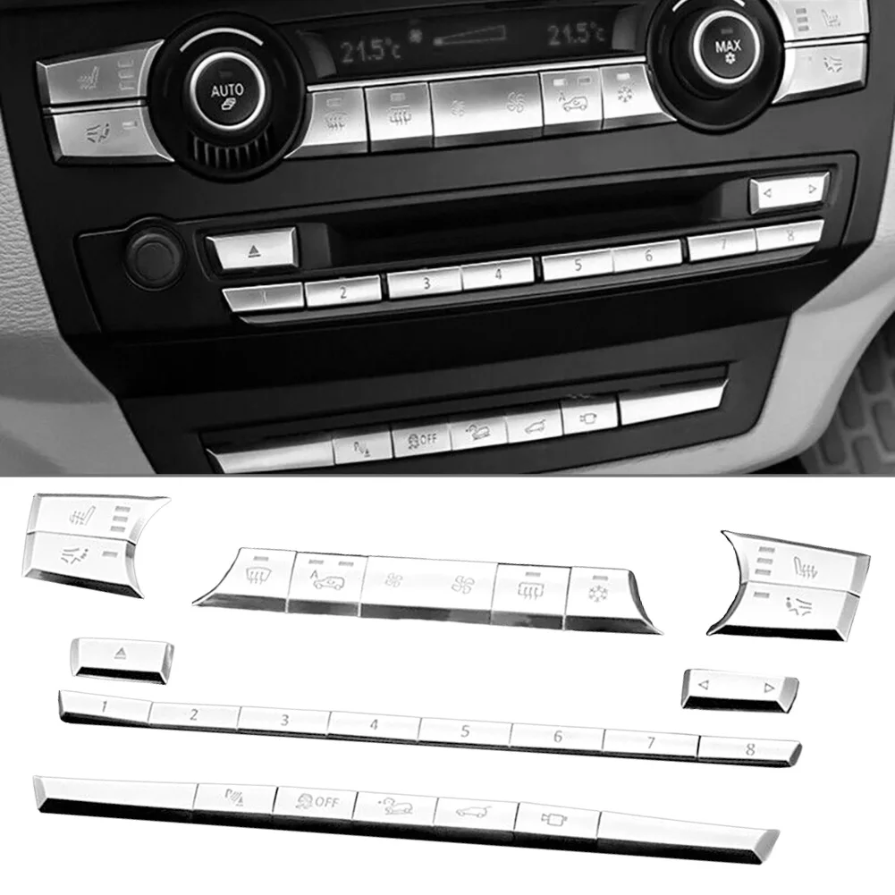 

Car Console CD Panel Multimedia AC Buttons Cover Stickers Trim Decoration For BMW X6 E70 E71 Interior Accessories
