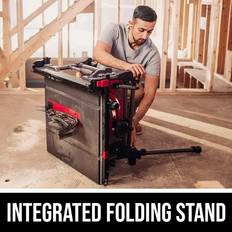 Only red 10 Inch A15 Amp Table Saw with Folding Stand for Jobsite TS6307-00