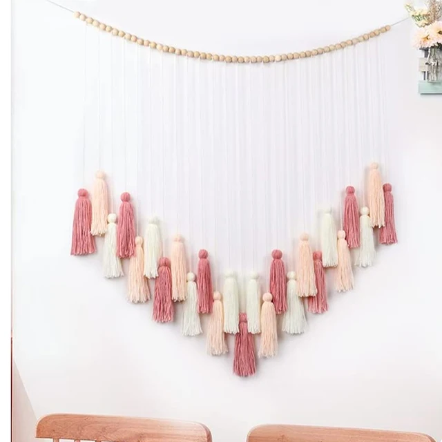 Fali Gobelin Háttér Lógó Dekoráció Esküvői Makrame Kollégiumi Szoba Bojt Otthoni Nagy Fa Gyöngyök Medál Óvoda Kézzel Szövött - Image 5