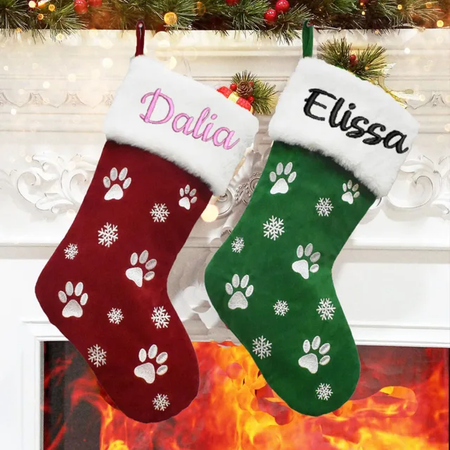 Custom Paw Print Xmas Stocking 1