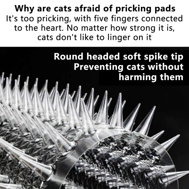 Anti Cat Spikes Outdoor Plastic Cat Deterrent Mats for Garden Plants Balcony and Pet Proof Protection 3