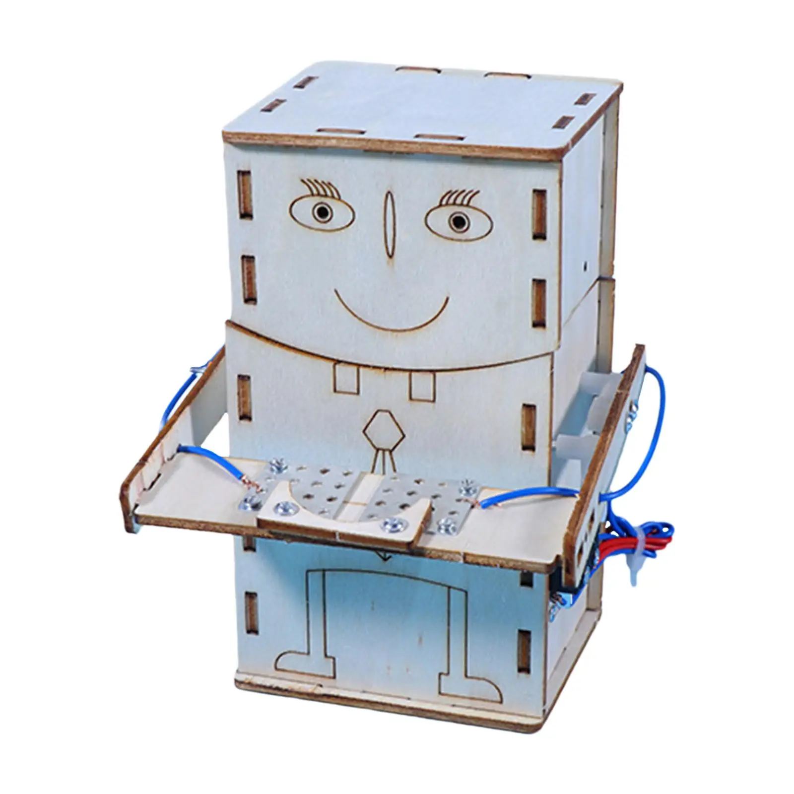 

Wooden Science Experiment Set Robot Coins Savings Bank Teaching Aids