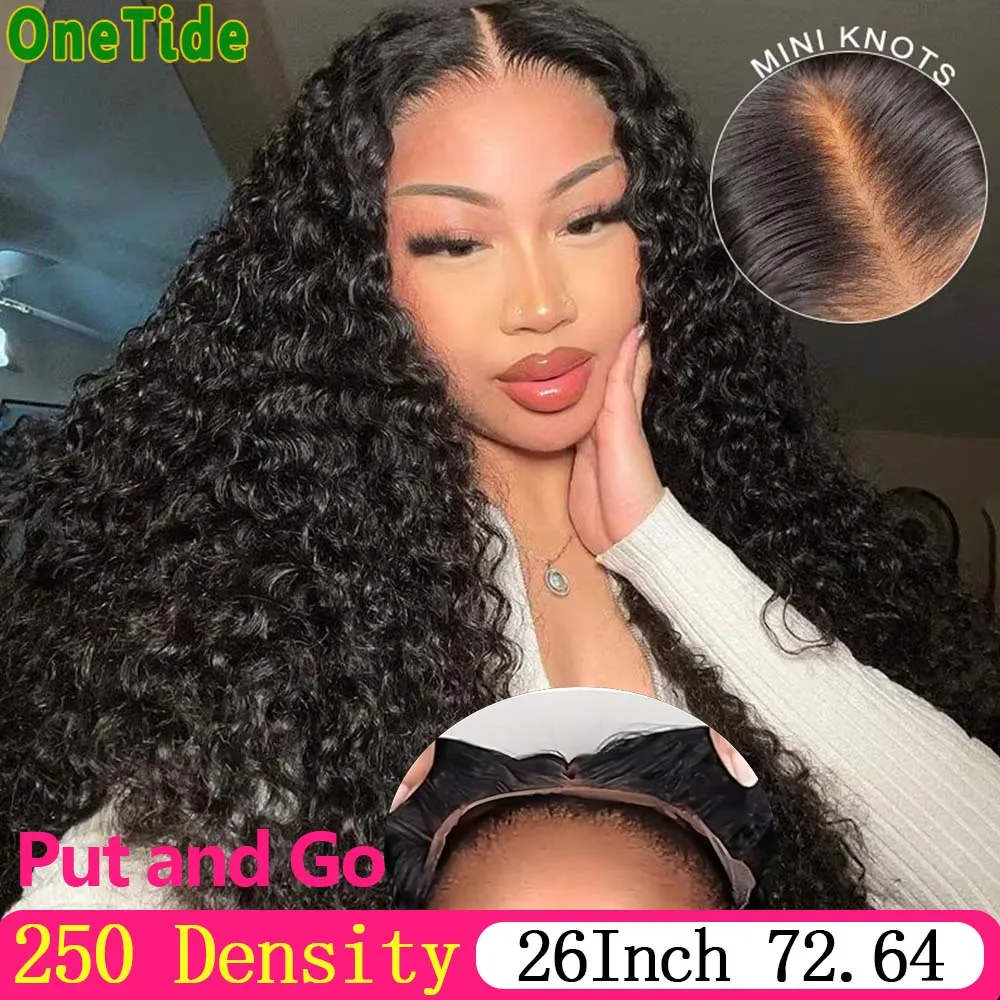 

Glueless Wig Human Hair 4x4 Transparent Pre-Cut Lace Front Human Hair Wigs For Women 250 Density Wig 4x4 Lace Closure Curly Wigs