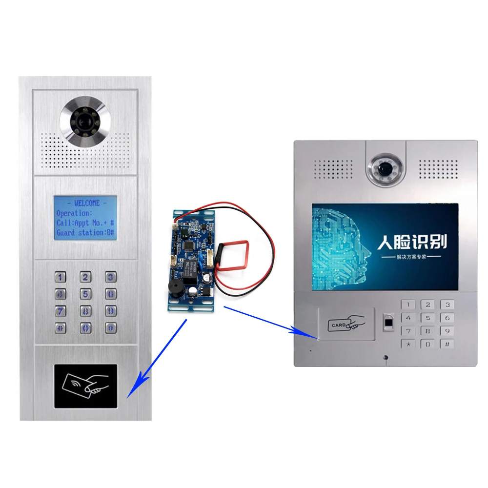 근접 접근 제어 RFID 보드 125Khz/13.56Mhz 15000 내장형 보안 접근 제어용 사용자 건물 인터콤 모듈