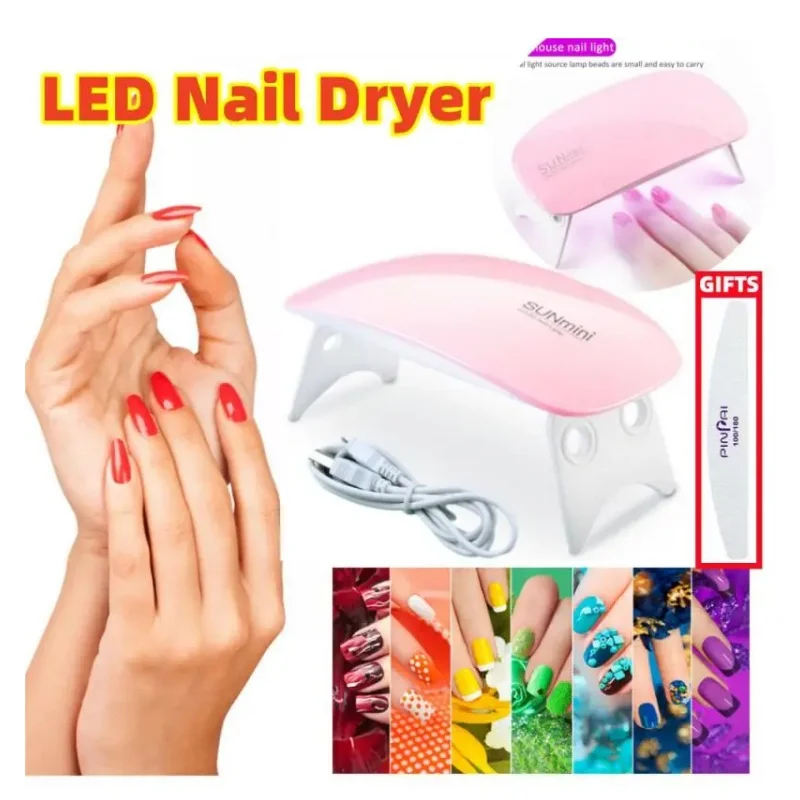 

6W Nail Dryer Machine UV LED Lamp USB Cable Home Use Mini Nail Lamp Portable UV Gel Nail Polish Varnish Dryer Nail Art Tool