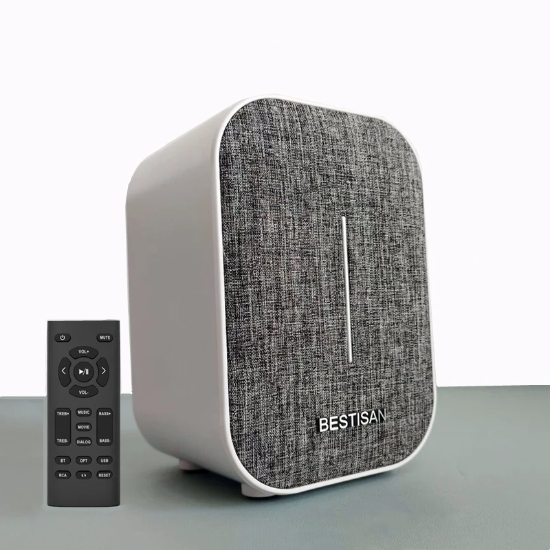 BESTISAN 50W High-power Active Computer TV Speaker 2.0 Home Theater Bookshelf Bluetooth Speaker HIFI Desktop Subwoofer RCA Fiber