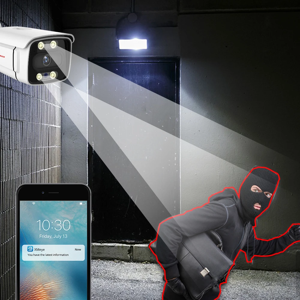 XMEYE-32CH NVR 시스템 4K Ai 얼굴 감지 보안 카메라, 8MP POE 양방향 오디오 다채로운 야간 방수 비디오 감시 세트