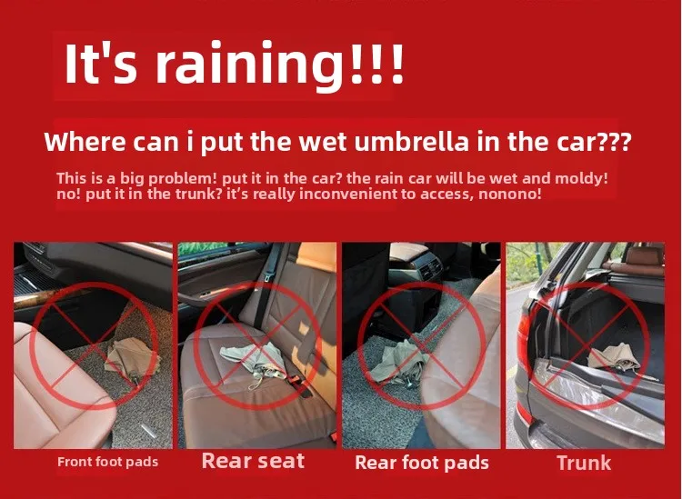 Auto Wasserdichte Regenschirm Sets Faltbare Regenschirm Abdeckung Mantel Lagerung Tasche Träger Abdeckung Regenschirm Steht Auto Zubehör Lagerung – Detail 1