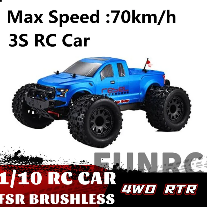 FSR 1/10 브러시리스 3S RTR RC 자동차, 고속 몬스터 트럭 차량, 리모컨 자동차, 성인 및 어린이 장난감, 4WD, 2.4G, F150, 70 km/h