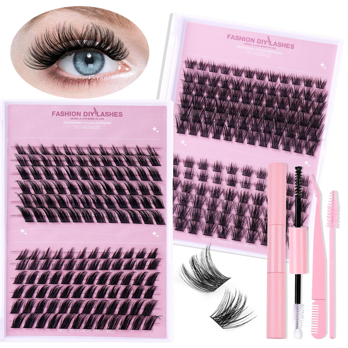 

144 Cluster Lashes Kit False Eyelashes Kit False Eyelashes Kit Full Extensions 30d/40d