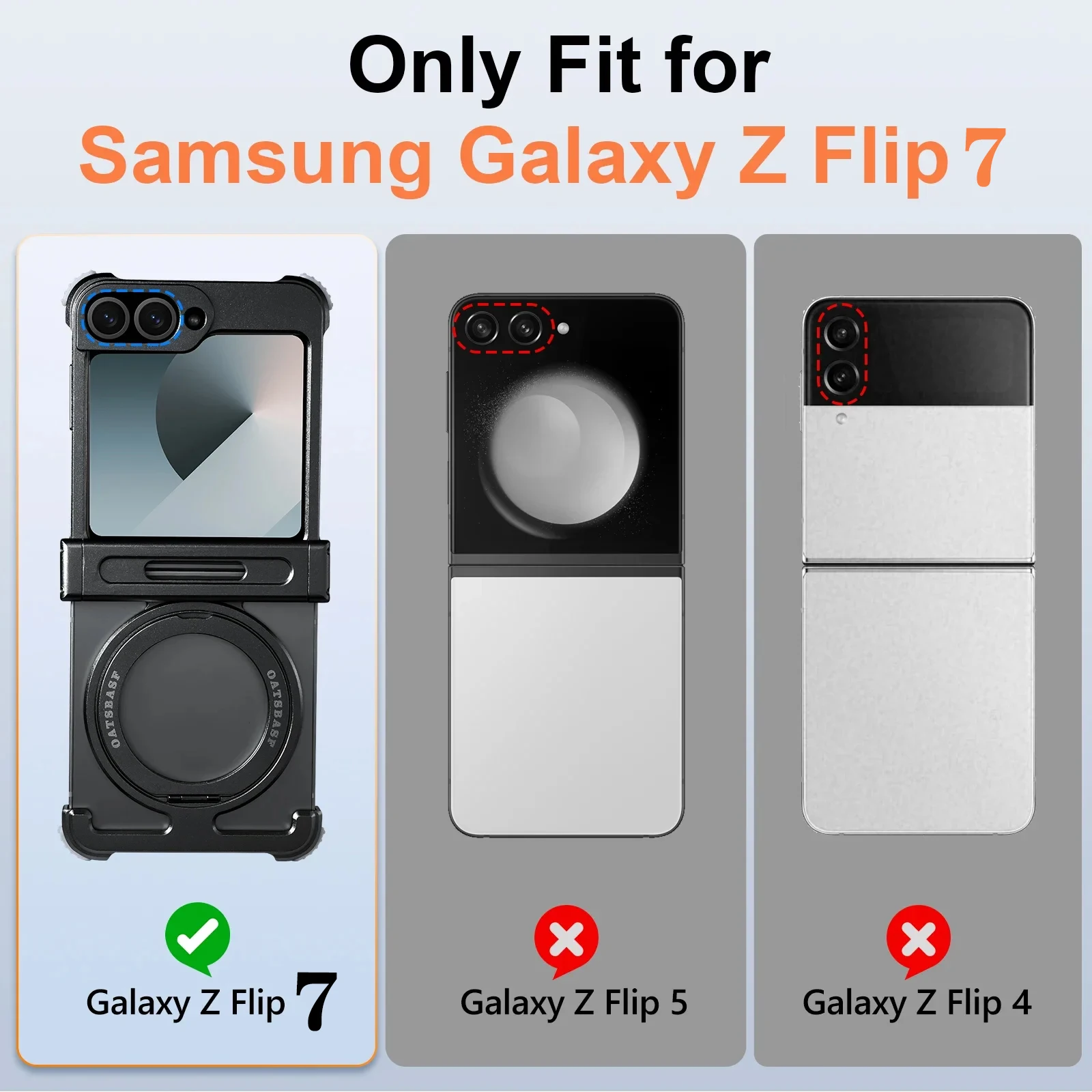 Eary Frameless Magnetic Case for Samsung Galaxy Z Flip 7 with Magsafe 360°Rotation Phone Stand Metal Shockproof Protector Cover