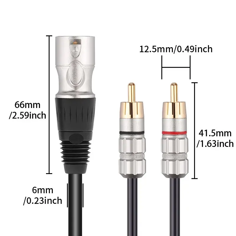 YYTCG RCA ̺  ̺, 2RCA-XLR ĳ  , ũ Ŀ  ܼ  XLR ̺ Ŀ