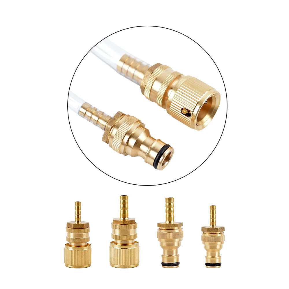1Pc Brass Hose Barb Pipe Fitting 6/8/10/12/14/16/19/25mm Quick Connector Garden Irrigation Adapter Pneumatic Accessories 4