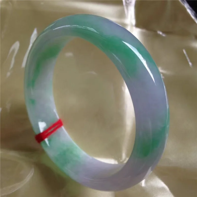 

Ice-like Myanmar Version Mauve Jadeite Bracelet Floating Flowers Yang Green Female Mine Timber Jade
