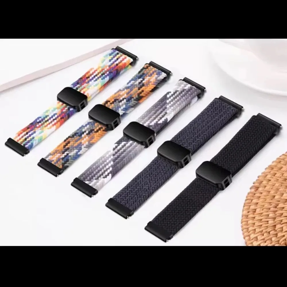 Braided Sport Nylon Strap, 22mm - Durable & Stylish Watchband Bracelet