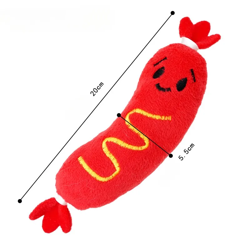Dog Sound Plush Toy Hot Dog Chewing Toy Pet Grinding Teeth Squeaky Plush Toy Puppy Bite-resistant Interactive Chew Toy ﻿ 5