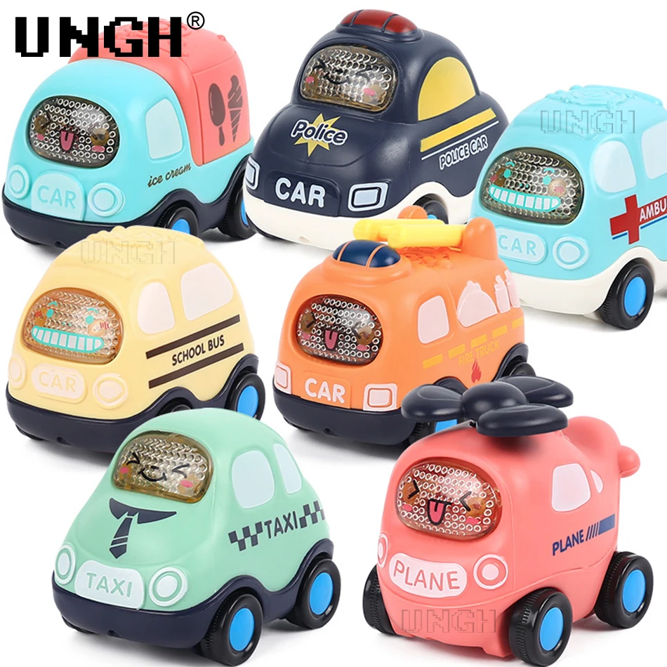 UNGH 4pcs/Set Cute Pull Back Car Toys For Baby Boys Toddlers Early Learning Educational Children Birthday Gift 1 Year Old