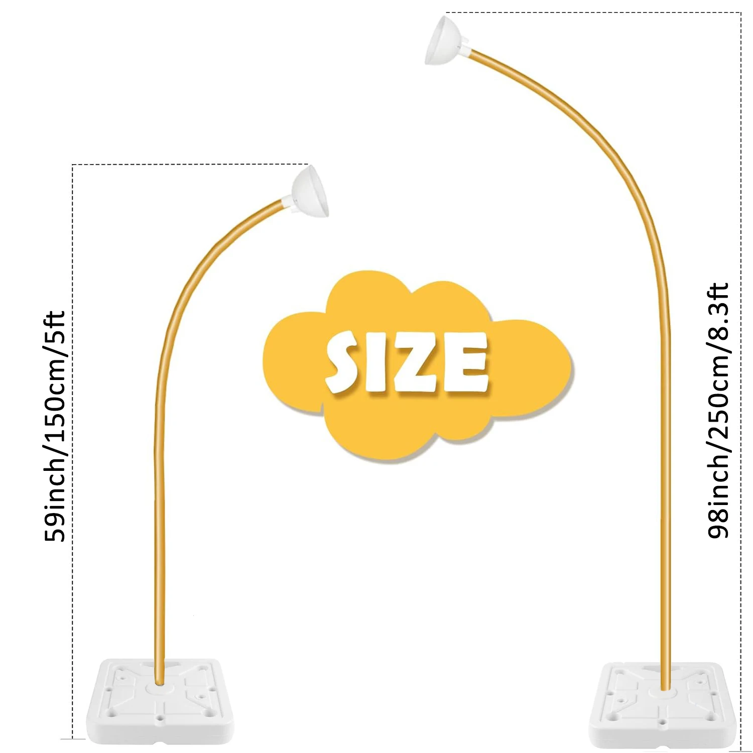 Balloon Arch Kit (8.3FT & 5FT) Free Bending Shape with Independent Water Fill Base Half Balloon Arch Frame and Column Stand