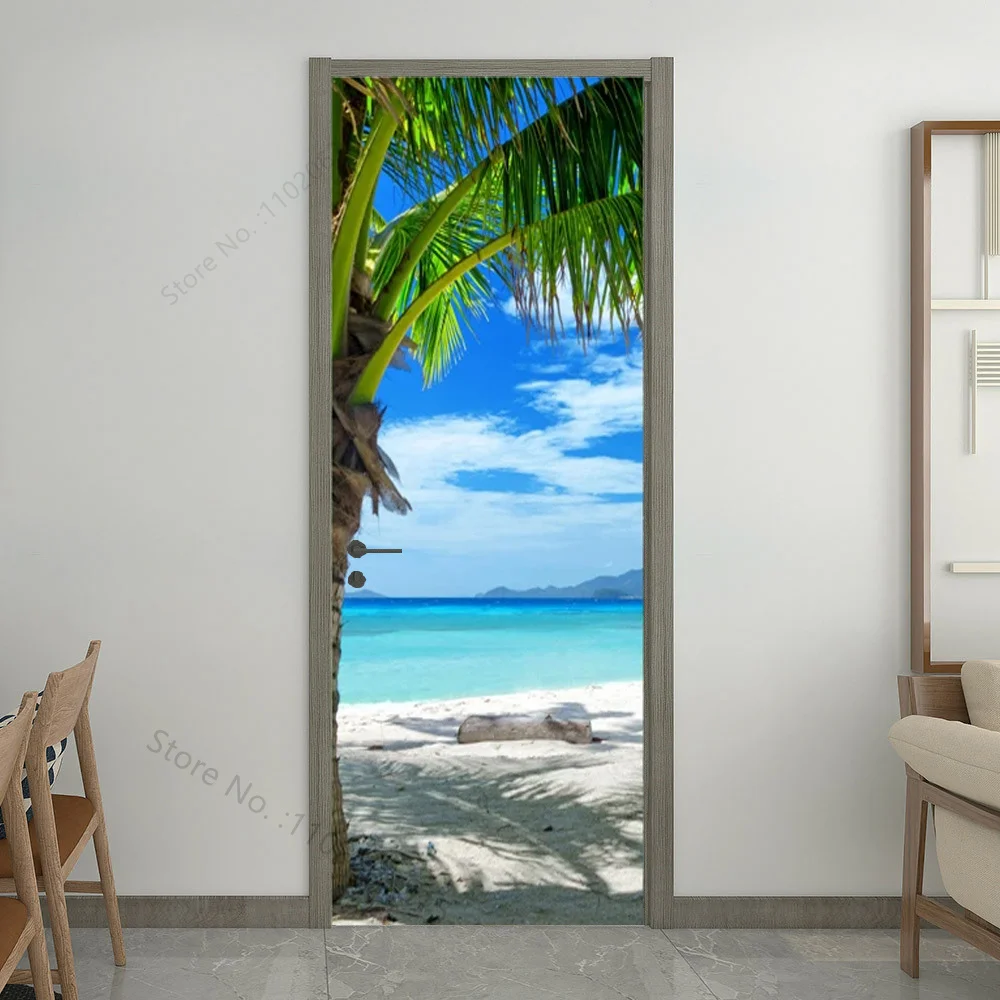Door Wallpaper Stickers for Bedroom Living Room
