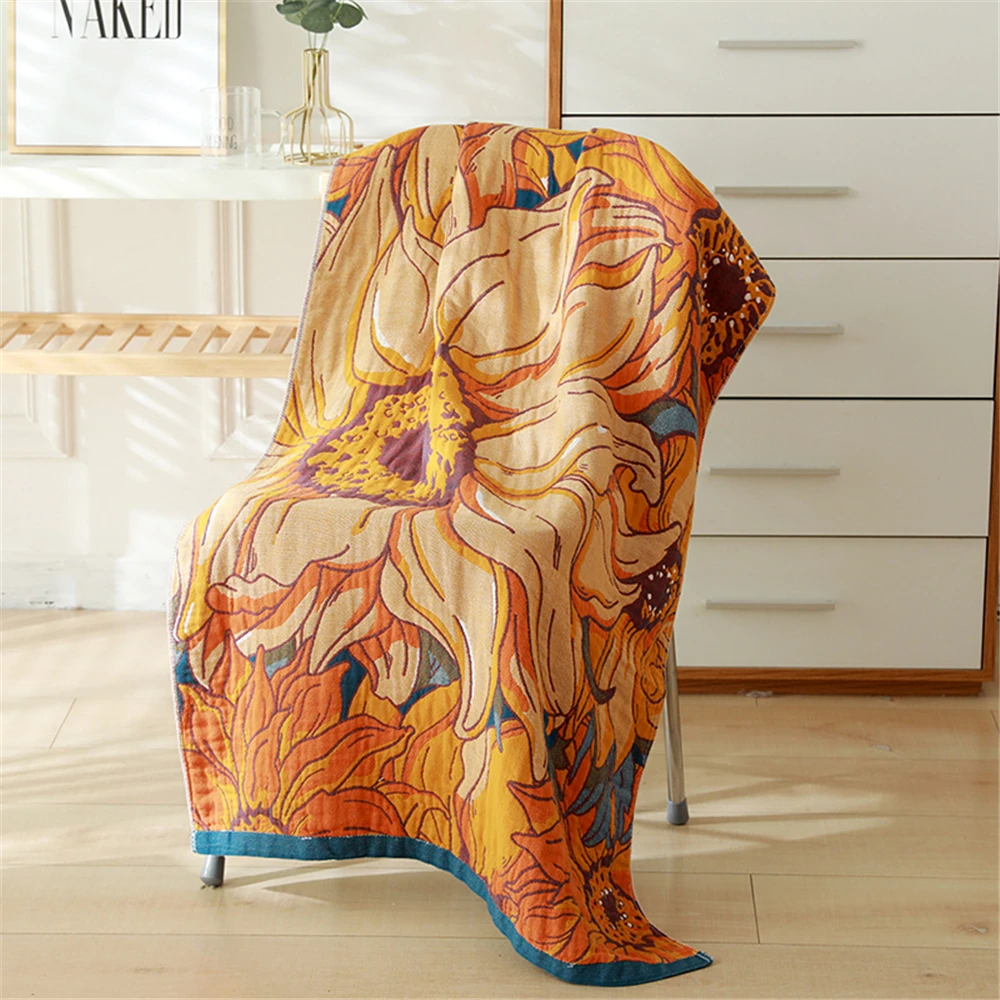 Bath Towel Flora Cartoon Large Cotton 80*160 CM Five-layer Gauze Jacquard for Child Adult