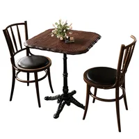 American Retro Cafe Solid Wood Table and Chair Combination Milk Tea Dessert Bakery Restaurant Commercial Dining Table and Chair 5