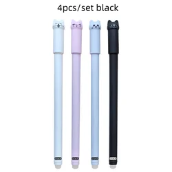 Creative Cat Erasable Gel Pens Set with Washable Handles and Magical Ink (4pcs black)