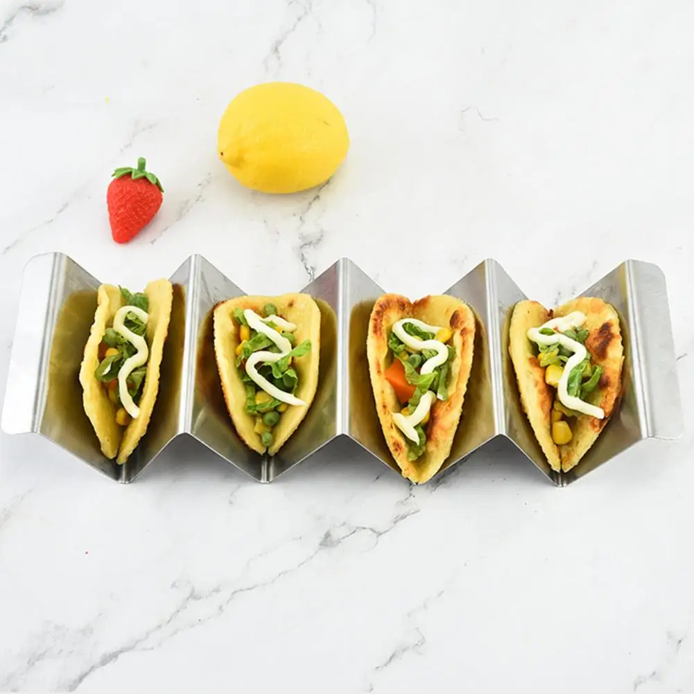 Stainless Steel Taco Holder Non-stick Pancake Stand Dishwasher & Microwave Safe Burrito Holder Tray Kitchen Baking Supplies