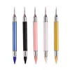 Dual-ended Nail Art Dotting Pen Set With 2 Replaced Heads Rhinestone Beads Studs Picker Wax Pencil Brush Nails Art Tools 6
