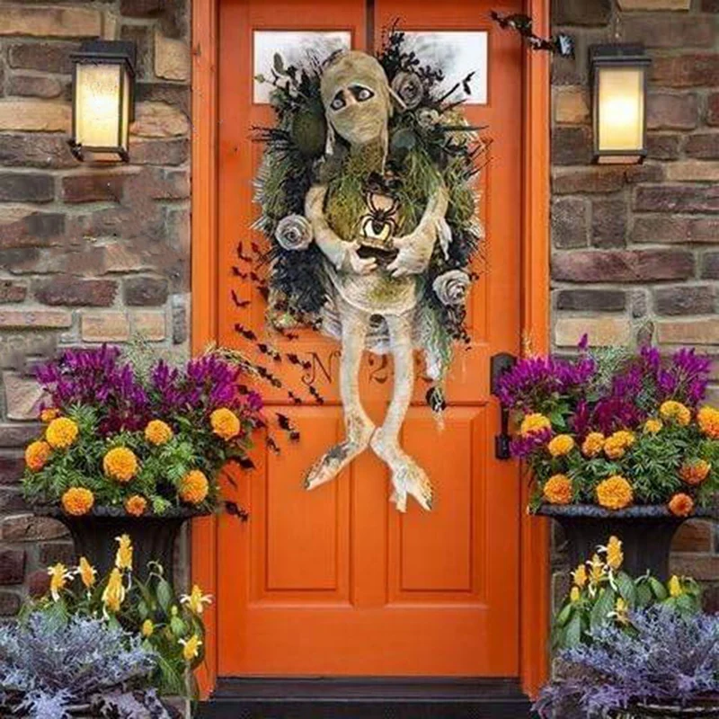 BMBY-Новый венок на Хэллоуин для мамы для входной двери, венок на Хэллоуин для мамы, венок на Хэллоуин, страшный Хэллоуин, череп на Хэллоуин