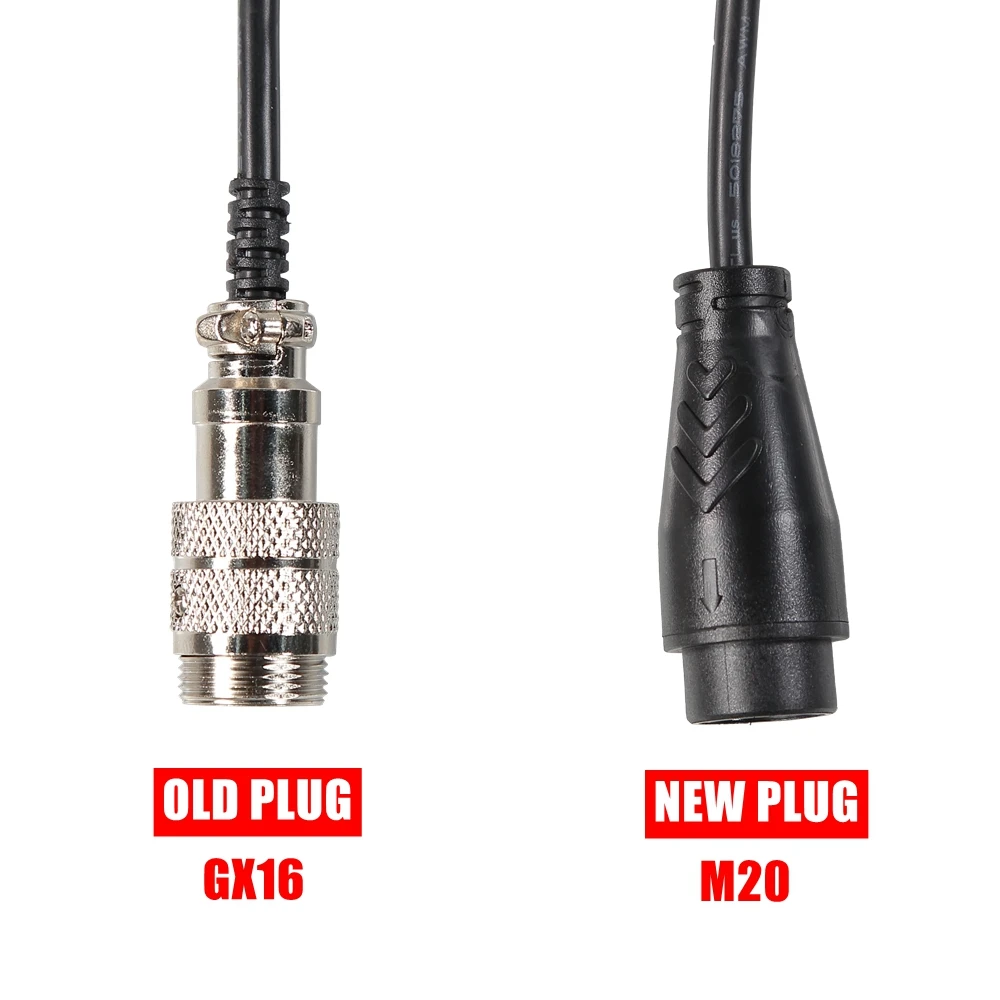 Dualtron & TEVERUN 전기 스쿠터용 충전기 소켓 어댑터는 기존 GX16 플러그를 새로운 M20 플러그 MINIMOTORS 전송 케이블로 전환합니다.