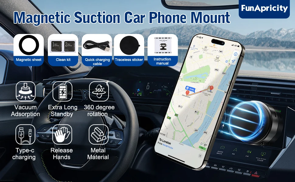 Magnetic Suction Phone Mount Holder has Multiple Uses, Free your Hands