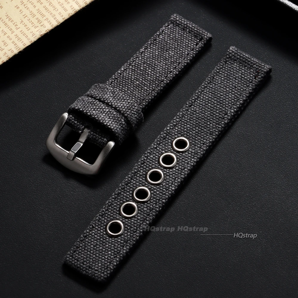 Universal Denim Canvas Nylon Watch Band - Comfortable Woven Strap for Sport and Military Styles