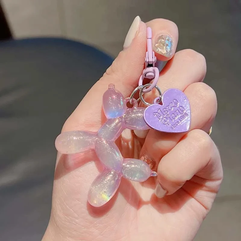 Portachiavi per cani con palloncino in gelatina Kawaii Portachiavi per cani colorati trasparenti in cartone animato Bellissimo accessorio per borse Ciondolo portachiavi alla moda  36