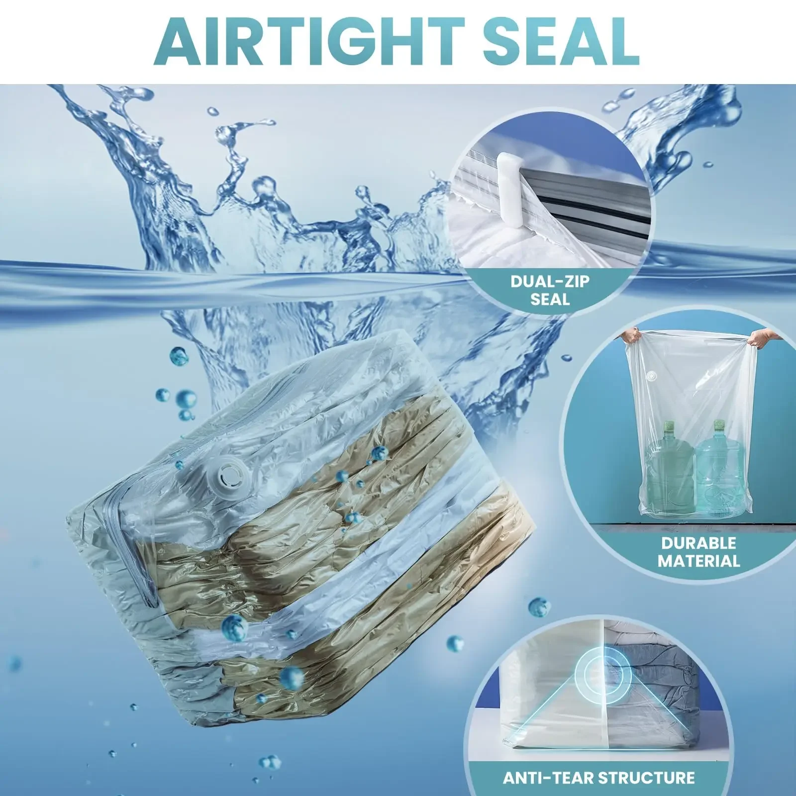 1pc No Need Pump Vacuum Bags Large Plastic Storage Bags for Storing Clothes Blankets Compression Empty Bag Travel Accessories 2