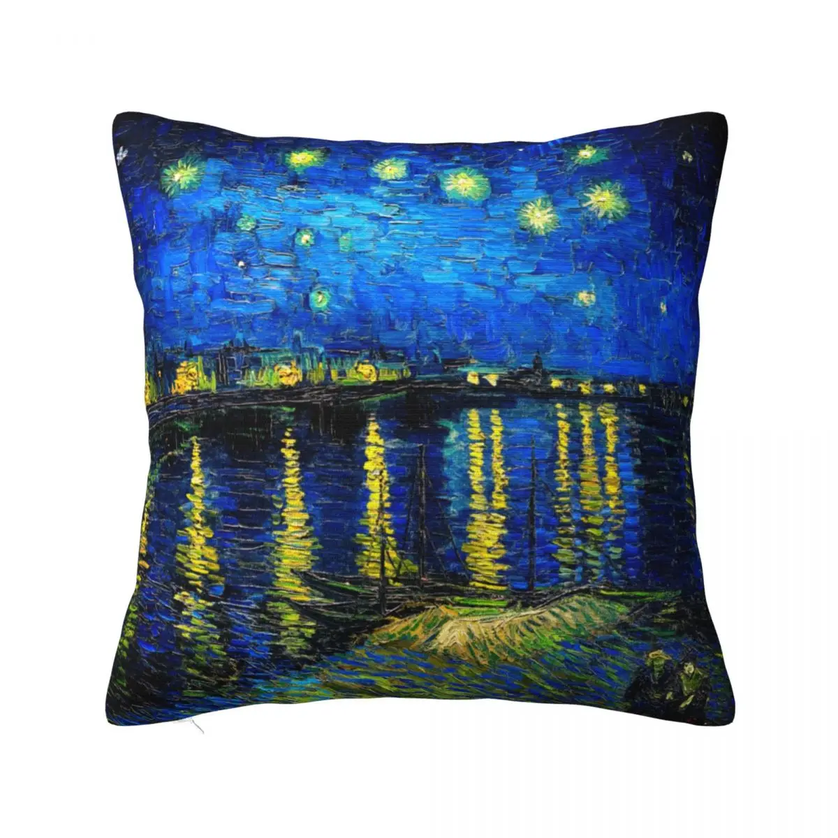 

Van Gogh Pillow Cover Starry Night Over the Rhone Soft Pillow Case Cushion Cover Novelty Graphic Pillowcases For Sofa Home Decor