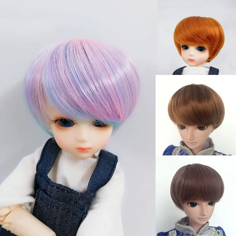 

BJD SD 1/3 1/4 1/6 1/8 high temperature fiberdoll wig cover cute boys and girls short hair 24 color