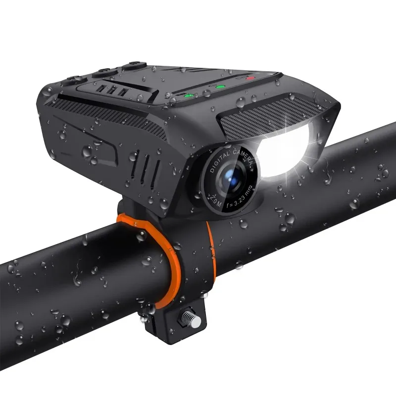 

BT03 Bike Helmet Camera Motorcycle Bicycle Drive Recorder Outdoor IPX5 Waterproof Action Camera with Bike Light Horn Sport Cam