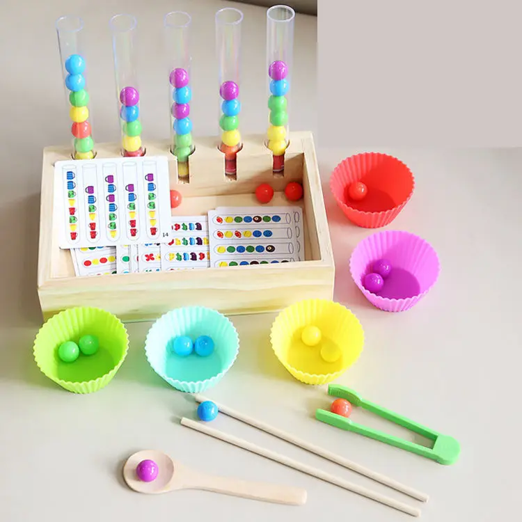 Early Education Rainbow Beads Clip Clip Music Hand Eye Coordination Brain Power