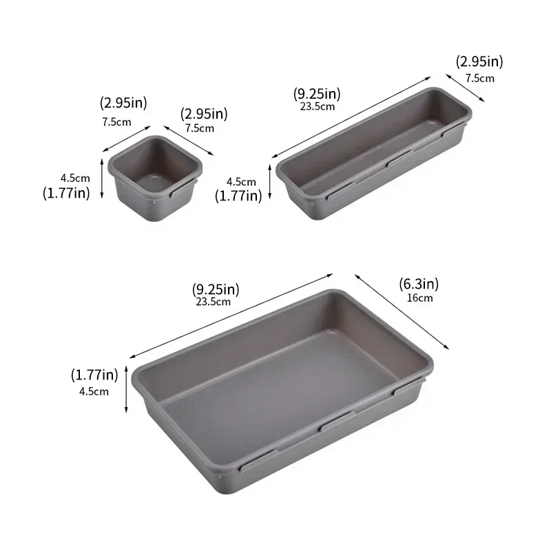Makeup Organizer 8pcs Drawer Organizers Household Dustproof Desk Stationery Storage Box Women Makeup Organizer for Kitchen Bathroom Accessories